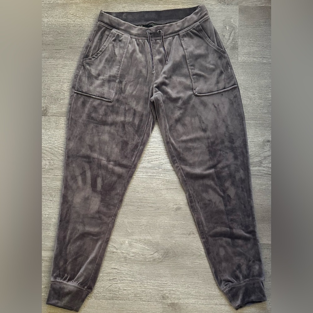 House of Harlow 1960 Nicole Richie Velvet Soft Plush Joggers Gray Size Small
